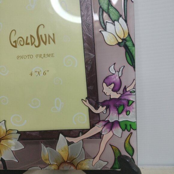 Hand painted sun catcher Picture Frame High Relief Flowers & Butterfly Fair - Picture 9 of 12